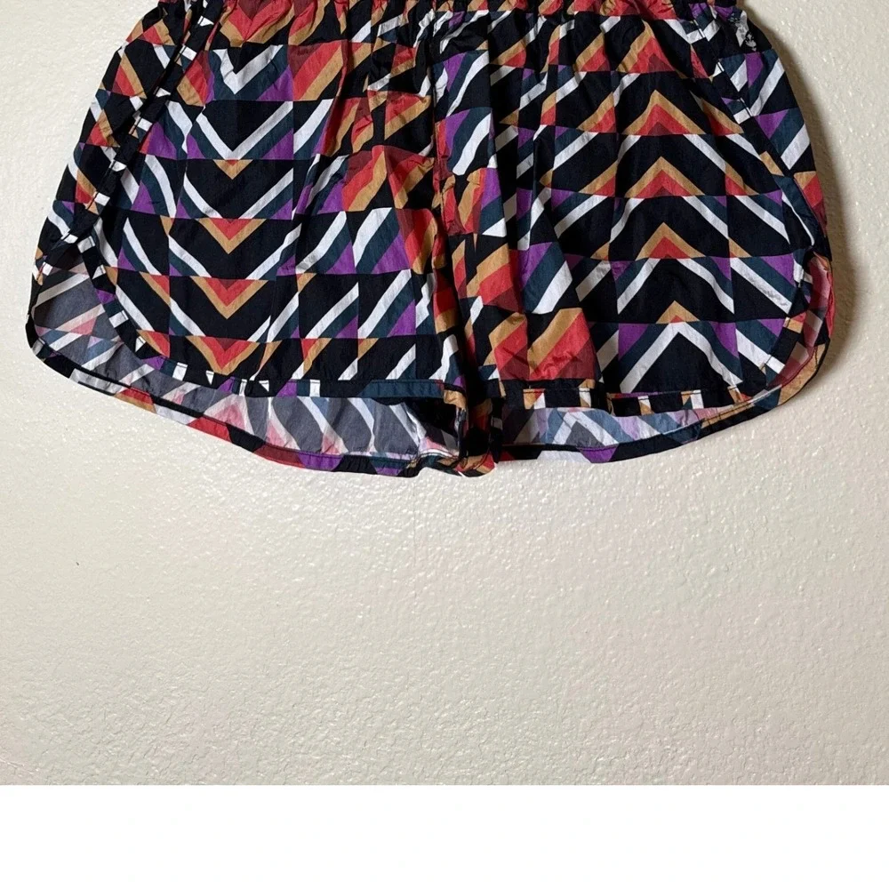 FP Movement Women Shorts M Multi Geometric The Way Home Smocked High Rise Boho
